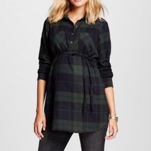 Liz Lange Maternity Green Plaid Dress